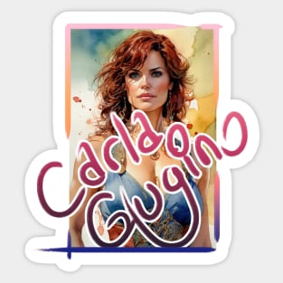 Carla Gugino watercolor portrait graphic design Sticker